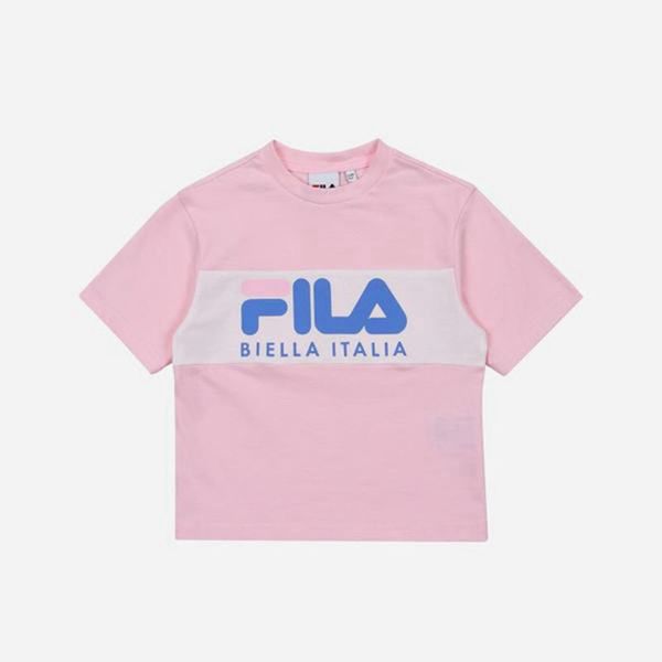 Fila Tričká Detske Ruzove - Heritage Blocked S/S Vypredaj - Slovakia 32716-ZAIS